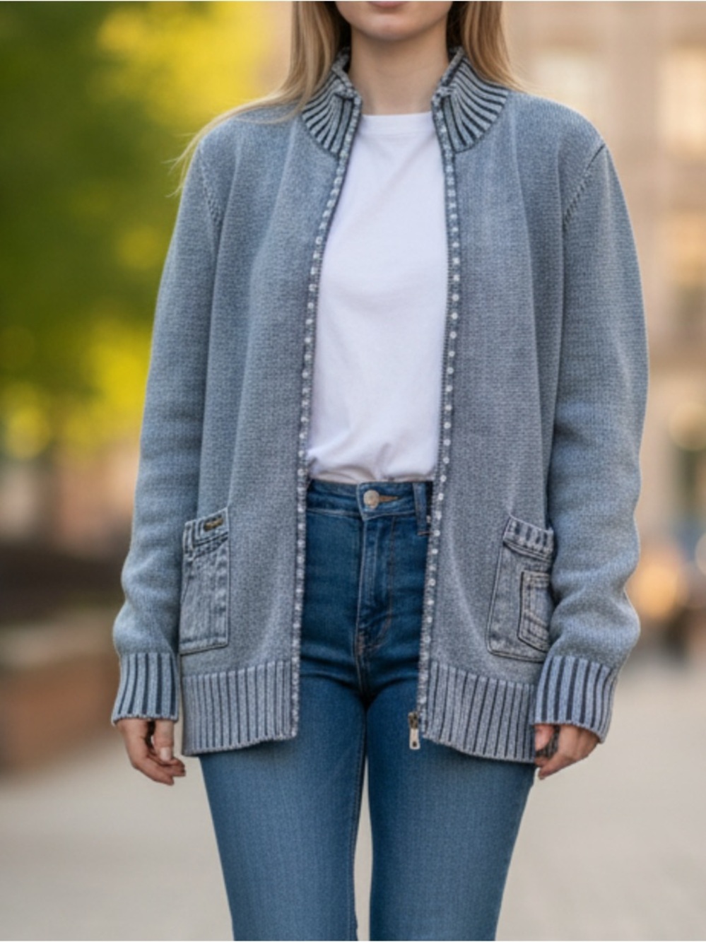 Quacker Factory Denim Cardigan